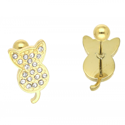 KOLCZYKI POZŁACANE PIERCING 15/9 MM S, STEEL TTM XUPING 64731