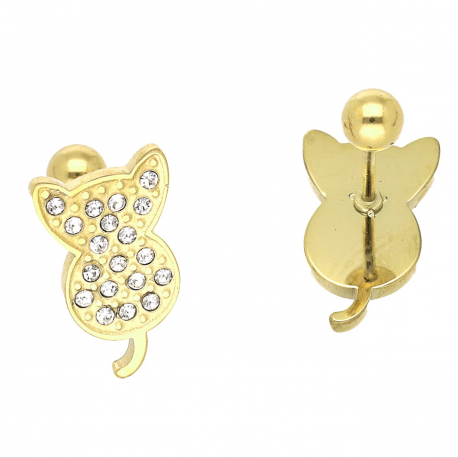 KOLCZYKI POZŁACANE PIERCING 15/9 MM S, STEEL TTM XUPING 64731