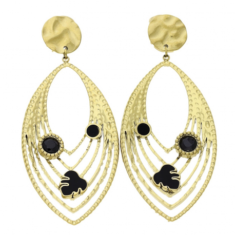 KOLCZYKI POZŁACANE 55/24 MM S. STEEL TTM XUPING 64751