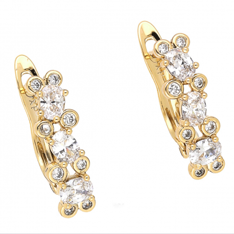 KOLCZYKI POZŁACANE 17/5 MM BRYLANTOWE XUPING 65011