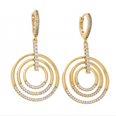 KOLCZYKI POZŁACANE 49/27 MM ZŁOTE KRĘGI XUPING 65027