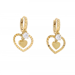 KOLCZYKI POZŁACANE 22/13 MM SERCA XUPING 65031