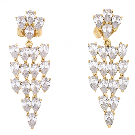 KOLCZYKI POZŁACANE 41/13 MM LUXURY XUPING 65068