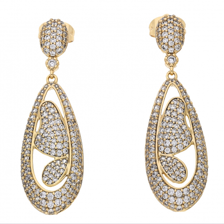 KOLCZYKI POZŁACANE 46/14 MM LUXURY XUPING 65069