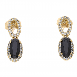 KOLCZYKI POZŁACANE 23/88 MM CZARNA MARKIZA XUPING 65076