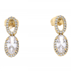 KOLCZYKI POZŁACANE 23/88 MM BRYLANTOWA MARKIZA XUPING 65080