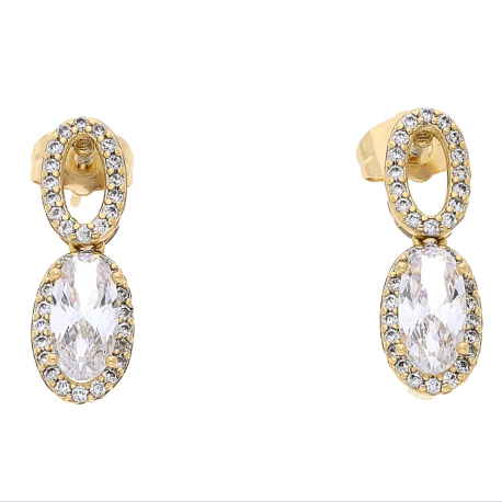 KOLCZYKI POZŁACANE 23/88 MM BRYLANTOWA MARKIZA XUPING 65080