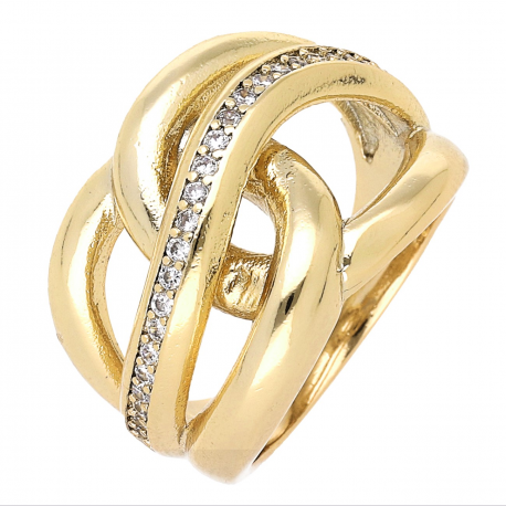 PIERŚCIONEK POZŁACANY 15 MM ELEGANCE XUPING 65091