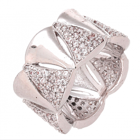 PIERŚCIONEK RODOWANY 11 MM LUXURY XUPING 65124
