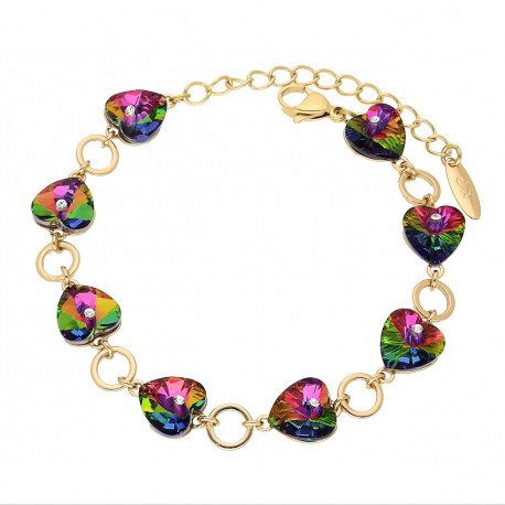 BRANSOLETKA POZŁACANA 18+5 CM 10 MM VITRAIL CRYSTAL XUPING 65207