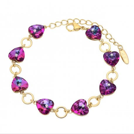 BRANSOLETKA POZŁACANA 18+5 CM 10 MM HELIOTROPE CRYSTAL XUPING 65209