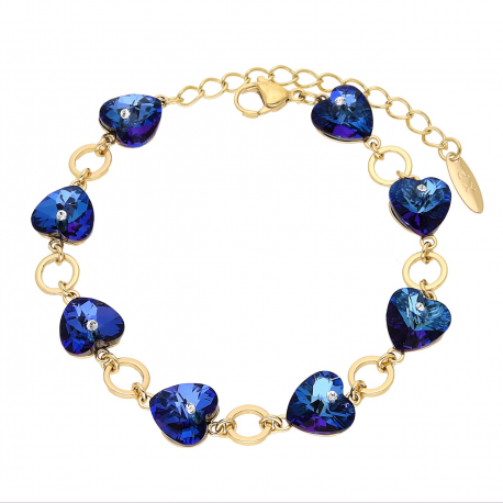 BRANSOLETKA POZŁACANA 18+5 CM 10 MM SAPPHIRE CRYSTAL XUPING 65210