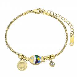 BRANSOLETKA POZŁACANA 17+6 CM 5 MM S. STEEL TTM XUPING 65274