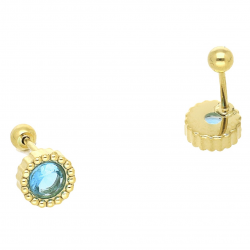 KOLCZYKI POZŁACANE PIERCING 6,5 MM S. STEEL TTM XUPING 65285