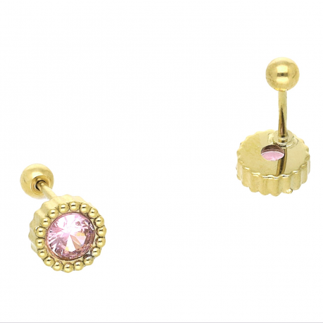 KOLCZYKI POZŁACANE PIERCING 6,5 MM S. STEEL TTM XUPING 65287