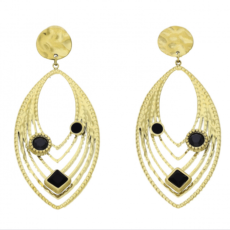 KOLCZYKI POZŁACANE 55/24 MM S. STEEL TTM XUPING 65307