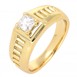 PIERŚCIONEK POZŁACANY 8 MM Z RADIANTEM XUPING 65343