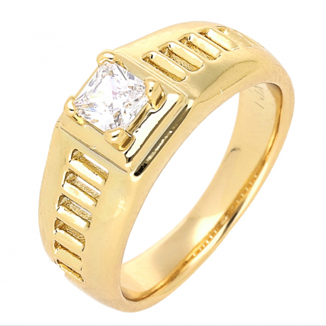 PIERŚCIONEK POZŁACANY 8 MM Z RADIANTEM XUPING 65343