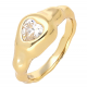 PIERŚCIONEK POZŁACANY 9 MM BRYLANT SERCE XUPING 65345