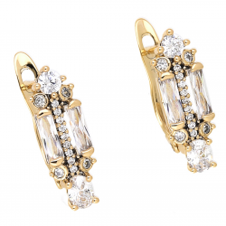 KOLCZYKI POZŁACANE 17/6 MM BRYLANTOWA ELEGANCJA XUPING 65519