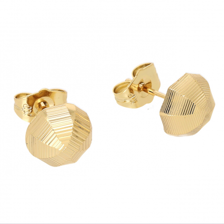 KOLCZYKI POZŁACANE 10 MM DIAMENTOWANA ZŁOTA PINEZKA XUPING 65571