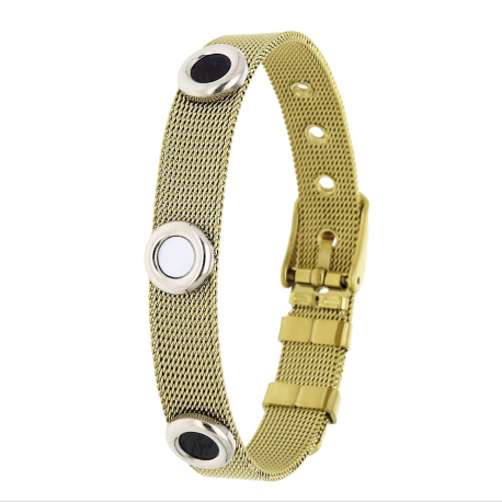 BRANSOLETKA POZŁACANA 22/16 CM 10 MM S. STEEL TTM XUPING 65662