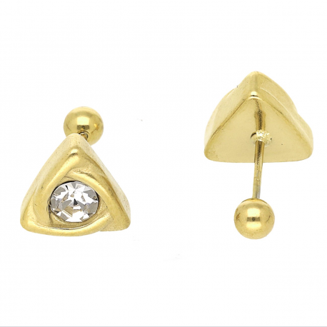 KOLCZYKI POZŁACANE PIERCING 10 MM S. STEEL TTM XUPING 65720