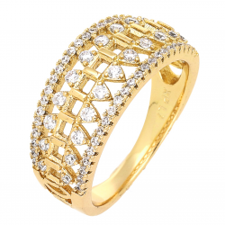 PIERŚCIONEK POZŁACANY 9 MM AŻUROWA ELEGANCJA XUPING 65933