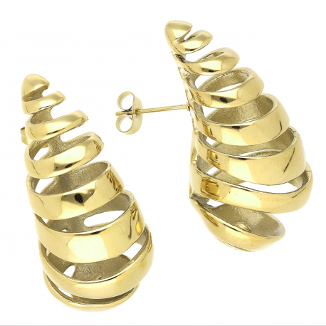 KOLCZYKI POZŁACANE 39/17 MM S. STEEL TTM XUPING 66059