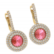 KOLCZYKI POZŁACANE 32/16 MM ROSE CRYSTAL XUPING 66122