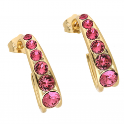 KOLCZYKI POZŁACANE 23/7 MM ROSE CRYSTAL XUPING 66127
