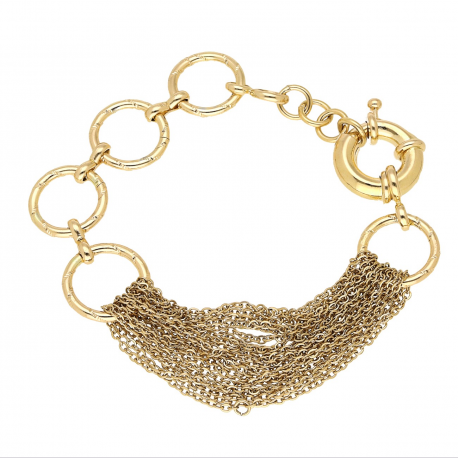 BRANSOLETKA POZŁACANA 17+2 CM 16 MM ZŁOTE ŁAŃCUSZKI XUPING 66138