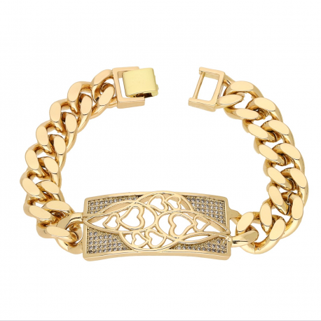 BRANSOLETKA POZŁACANA 19 CM 19 MM LUXURY XUPING 66140