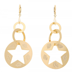 KOLCZYKI POZŁACANE 82/35 MM ZŁOTE BLASZKI XUPING 66182