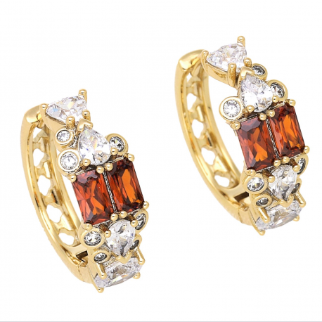 KOLCZYKI POZŁACANE 19/7 MM KÓŁKA GRANATY XUPING 66355