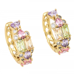 KOLCZYKI POZŁACANE 19/7 MM KÓŁKA JASNE KOLORY XUPING 66356