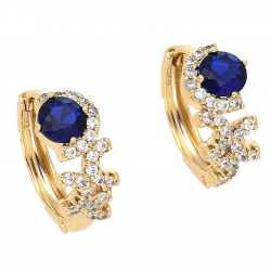 KOLCZYKI POZŁACANE 15/7 MM KÓŁKA SZAFIR XUPING 66360