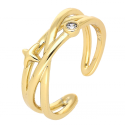 PIERŚCIONEK POZŁACANY REGULOWANY 7 MM ELEGANCE XUPING 66410