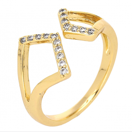 PIERŚCIONEK POZŁACANY REGULOWANY 11 MM ELEGANCE XUPING 66412