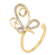PIERŚCIONEK POZŁACANY REGULOWANY US 6 21 MM MOTYLEK XUPING 66414