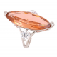 PIERŚCIONEK PLATYNOWANY 29 MM TOPAZ MARQUISE XUPING 66420