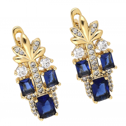 KOLCZYKI POZŁACANE 22/10 MM SAPPHIRE ELEGANCE XUPING 66444