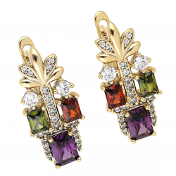KOLCZYKI POZŁACANE 22/10 MM COLORFUL ELEGANCE XUPING 66447