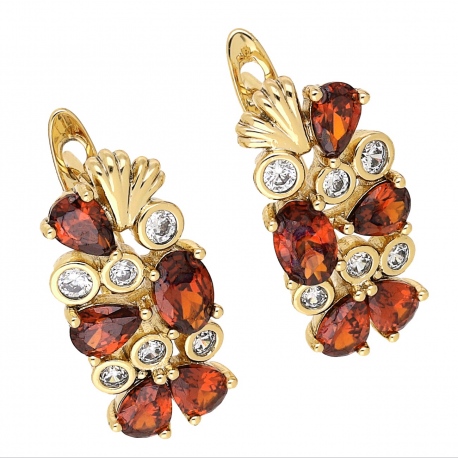 KOLCZYKI POZŁACANE 20/10 MM GRANATYY XUPING 66453