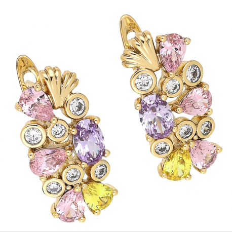 KOLCZYKI POZŁACANE 20/10 MM JASNE KOLORY XUPING 66457