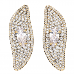 KOLCZYKI POZŁACANE 35/12 MM LUXURY XUPING 66499