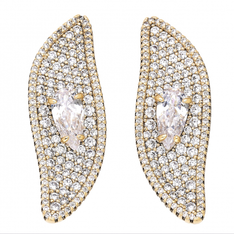 KOLCZYKI POZŁACANE 35/12 MM LUXURY XUPING 66499