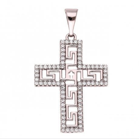 ZAWIESZKA PLATYNOWANA 40/23 MM BRYLANTOWY KRZYŻ XUPING 66661