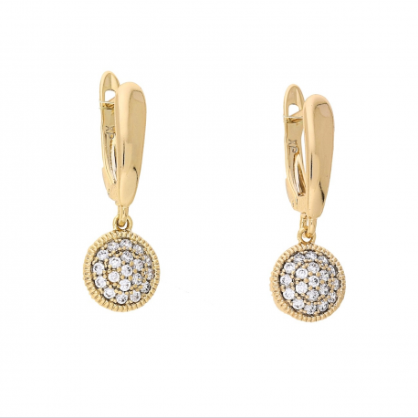 KOLCZYKI POZŁACANE 25/9 MM BRYLANTOWE KRĘGI XUPING 66674