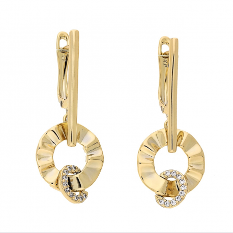 KOLCZYKI POZŁACANE 33/14 MM ZŁOTE KRĘGI XUPING 66694